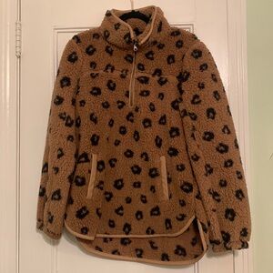 Abercrombie and Fitch Sherpa Pull-Over Cheetah